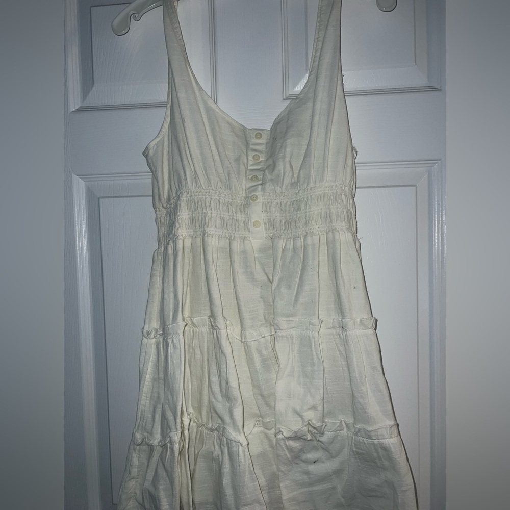 Urban Outfitters White Linen Mini Dress